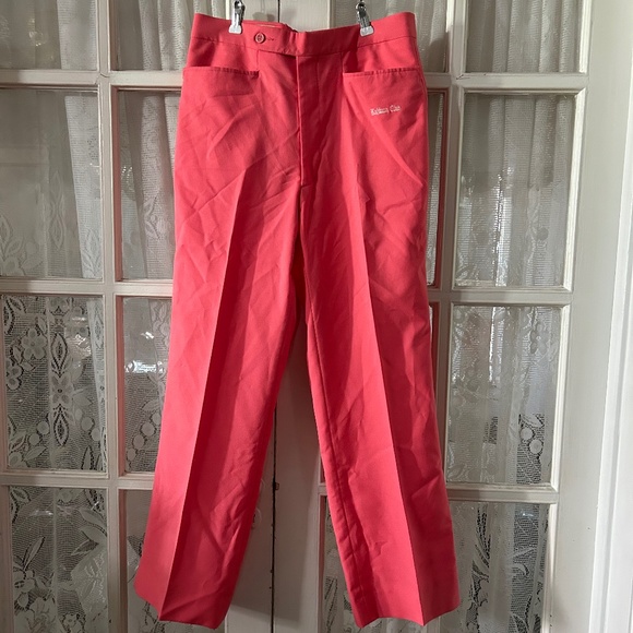 Vintage Aureus Men’s Gold Trousers Pants Salmon Pink Dark Orange 32X29 - Picture 1 of 7